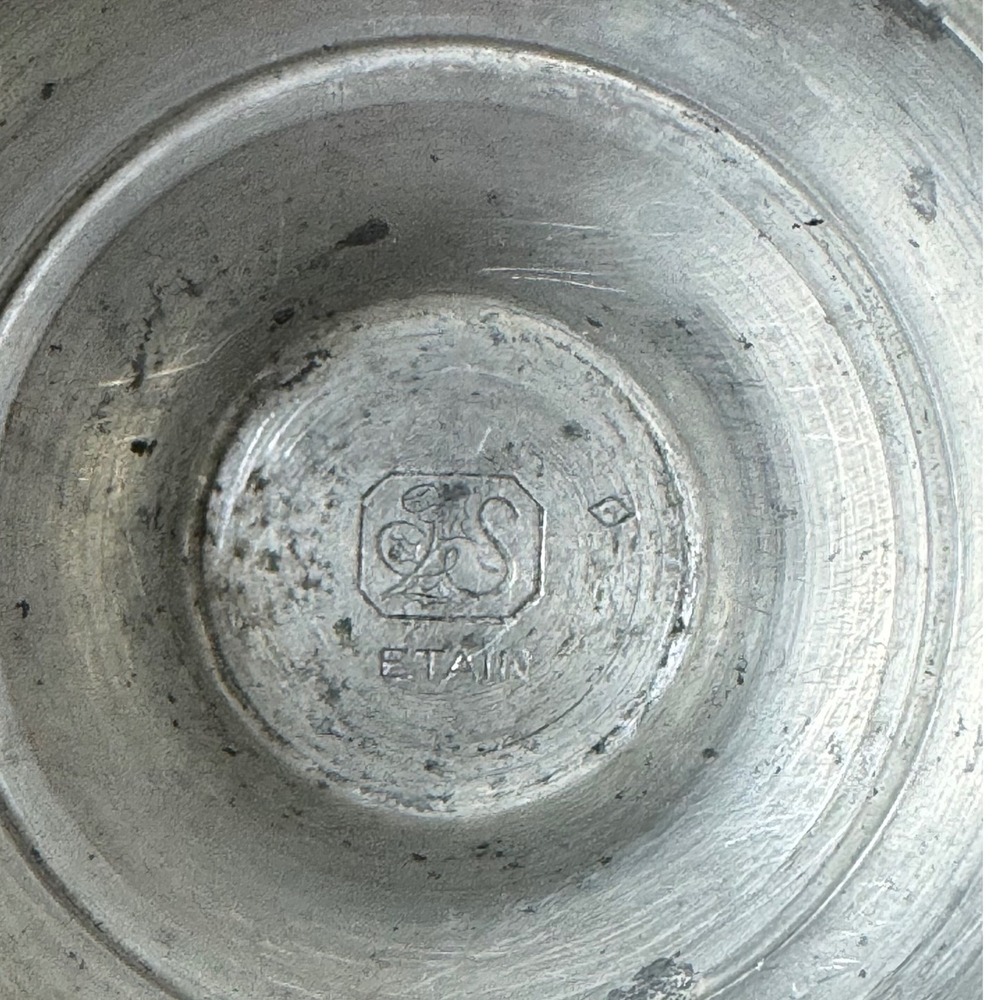 Vintage Etain Fin French Pewter Miniature Vase and Goblet Set Paul Diedisheim - Picture 6 of 9